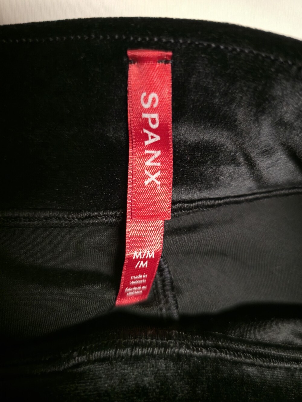 SPANX Black Velvet Wide-Leg Ponte Pants with Front Slits - Picture 7 of 11